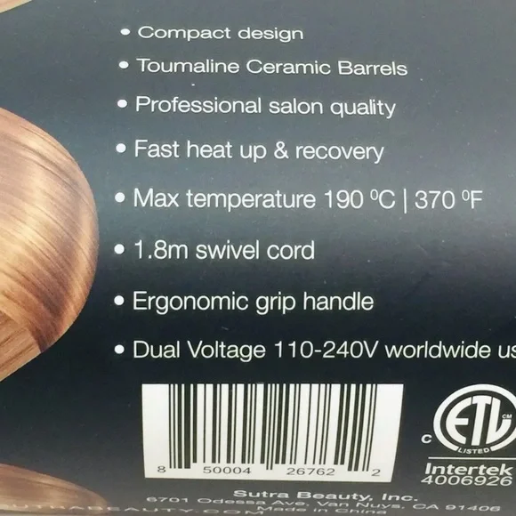 Mini Tourmaline Ceramic Curling Iron (3/4". 19mm) - Picture 9 of 12